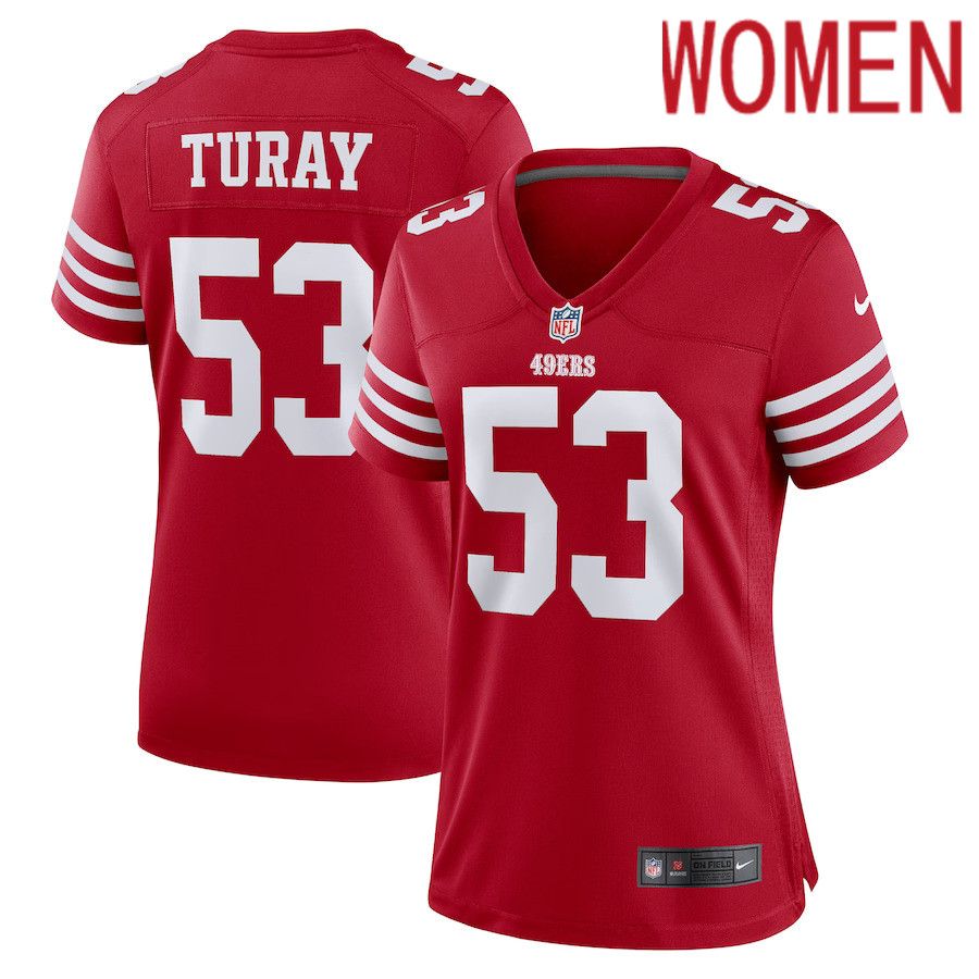 Women San Francisco 49ers #53 Kemoko Turay Nike Scarlet Game Player NFL Jersey->women nfl jersey->Women Jersey